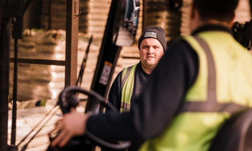 A Crediton Milling lorry driving into the yard
