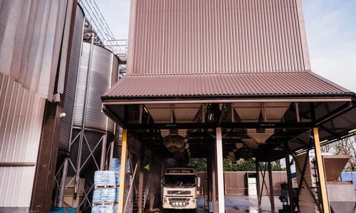 A Crediton Milling lorry driving into the yard