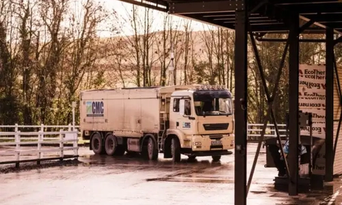 A Crediton Milling lorry driving into the yard
